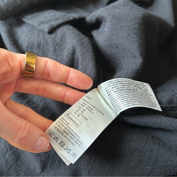 Arket Sz M Neps Black Cotton Relaxed Tunic Dress - Picture 10 of 13